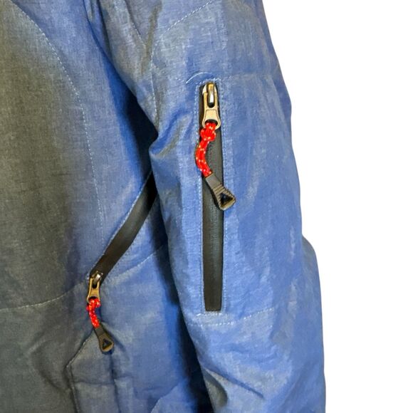 Down FkOW Women's Blue Down Feather Puffer Jacket Medium Winter Coat Technical - Picture 14 of 16